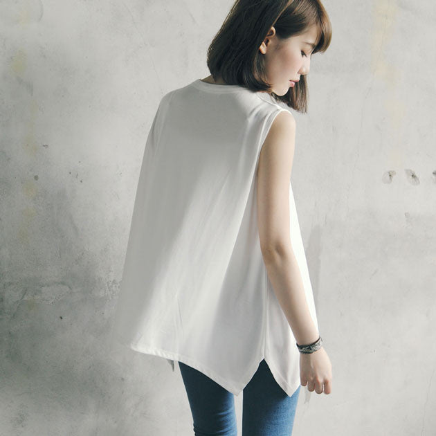 不規則下擺長背心(兩色)