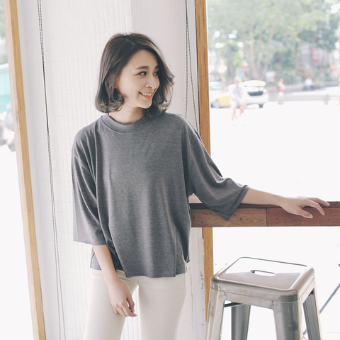 素面寬袖上衣(兩色)