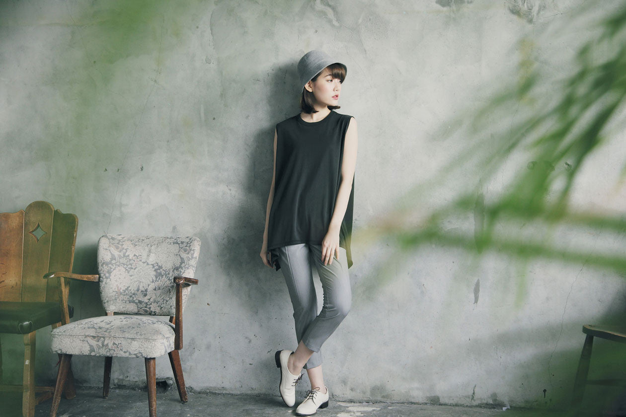 不規則下擺長背心(兩色)