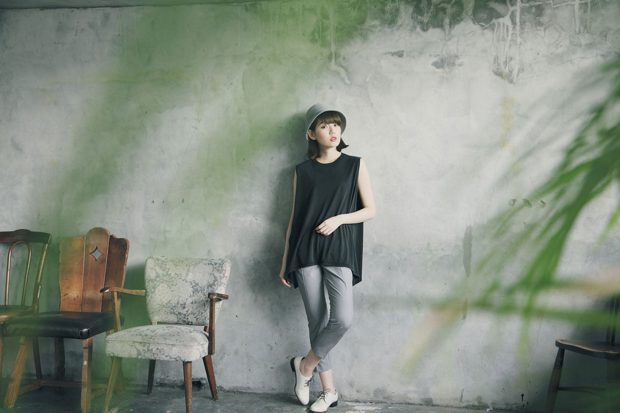 不規則下擺長背心(兩色)