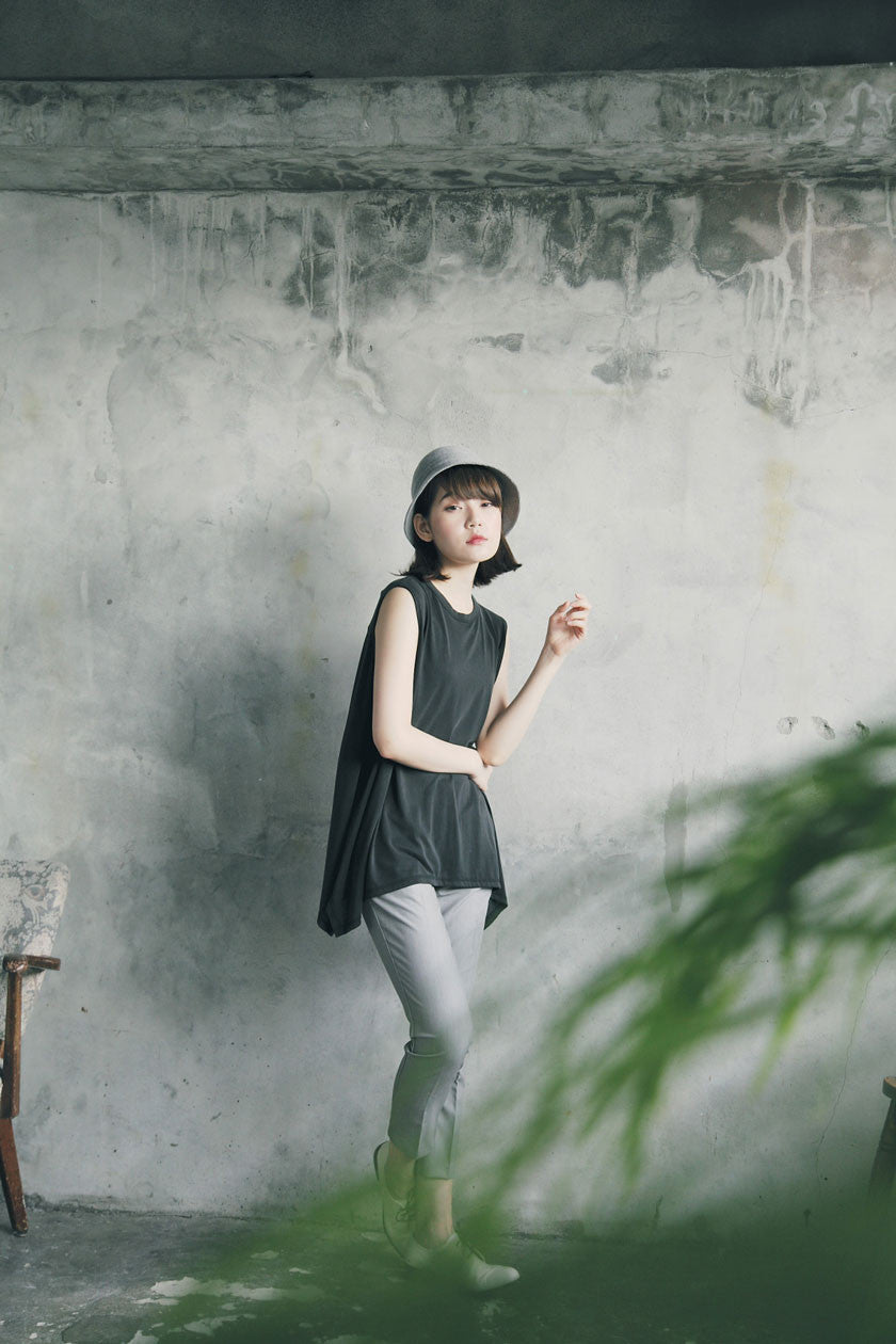 不規則下擺長背心(兩色)