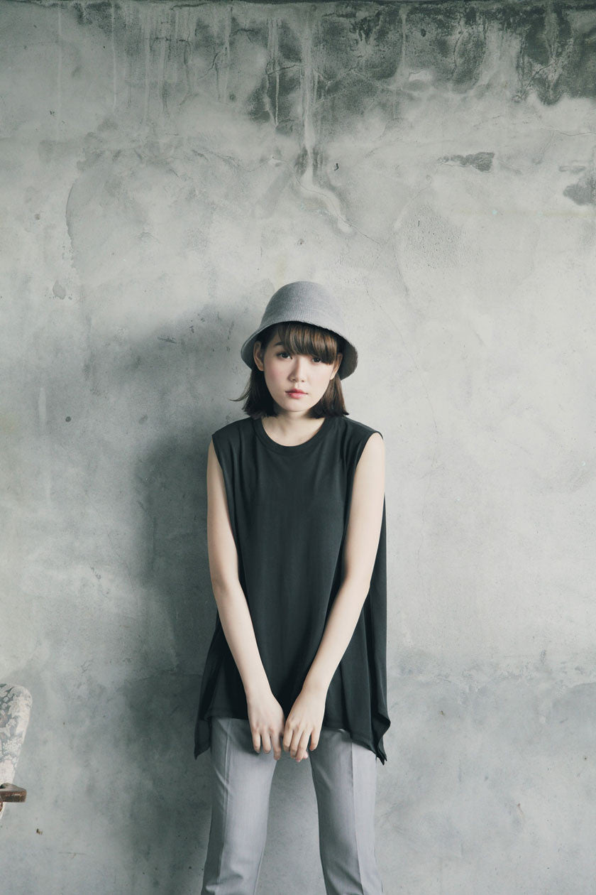 不規則下擺長背心(兩色)