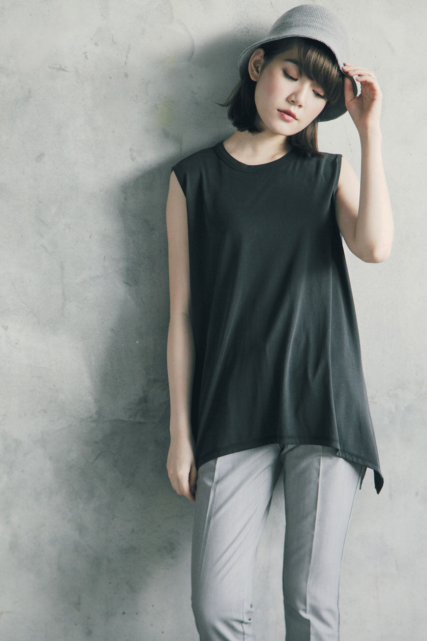 不規則下擺長背心(兩色)