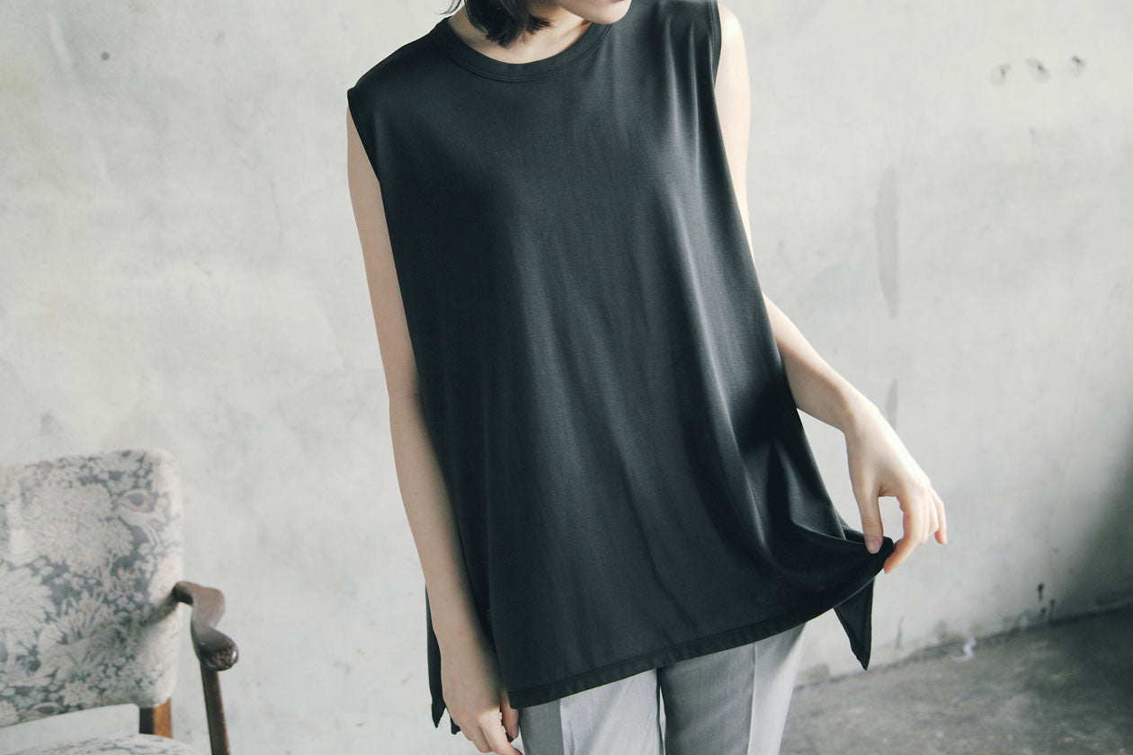 不規則下擺長背心(兩色)