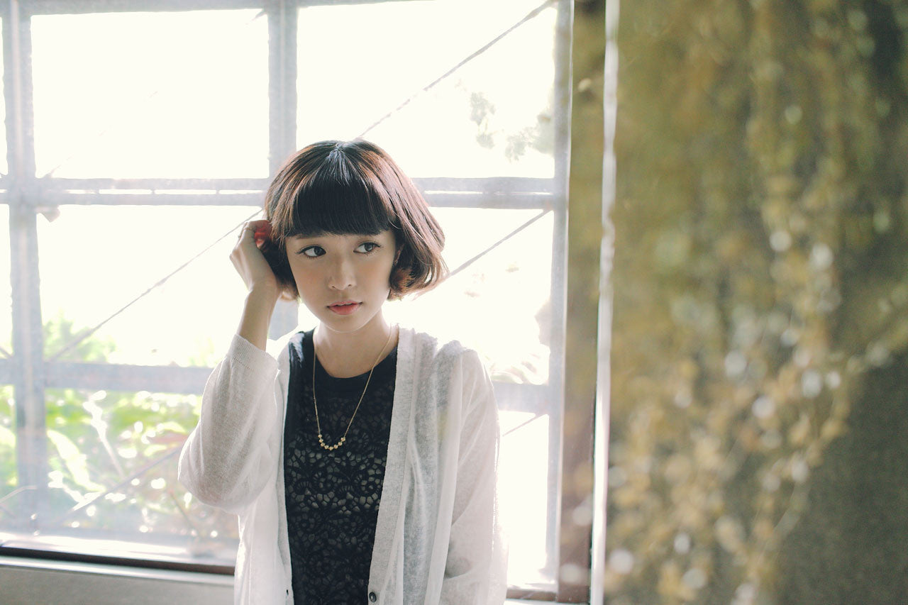 白色薄透寬鬆七分袖針織外套