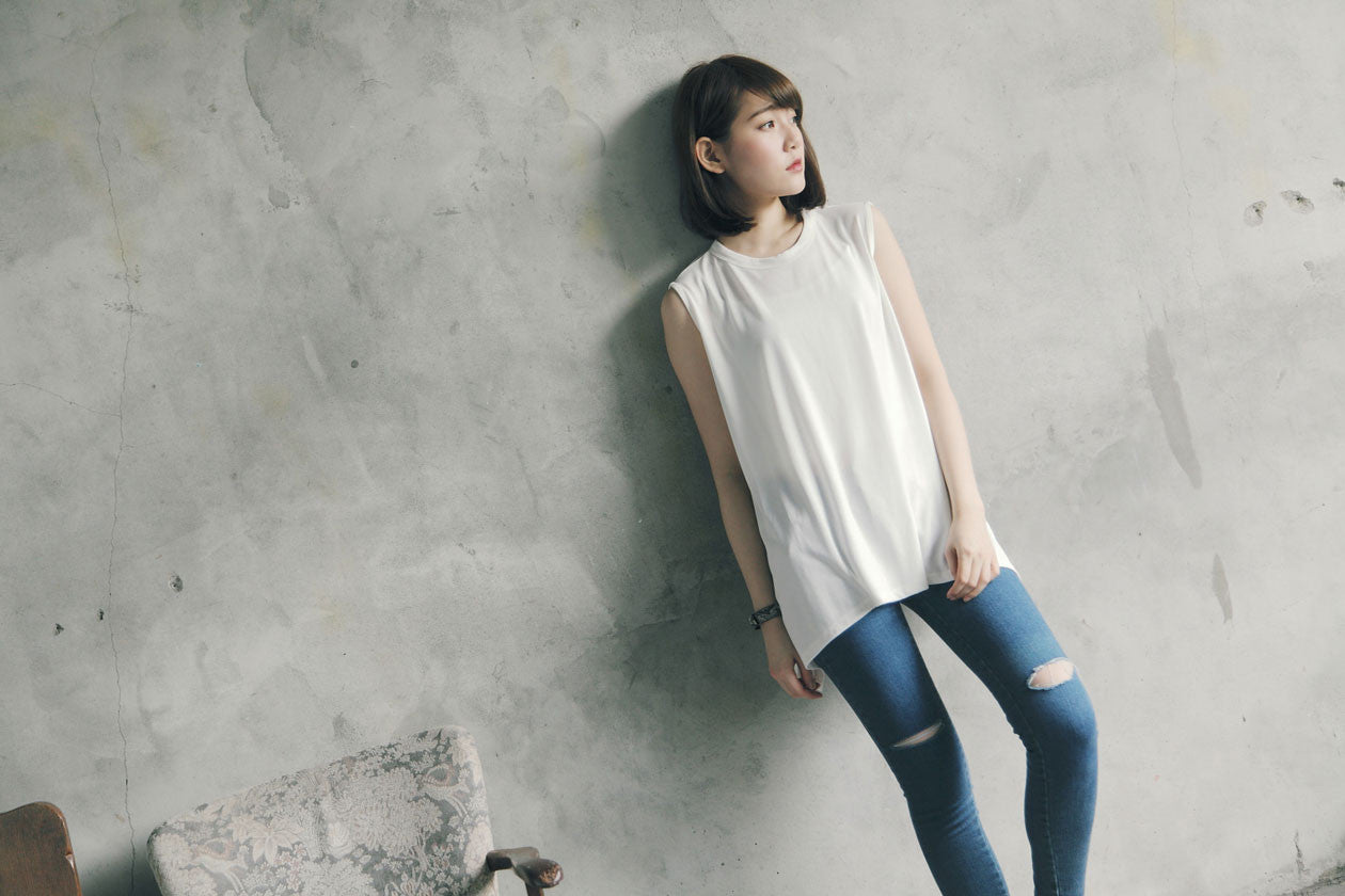 不規則下擺長背心(兩色)