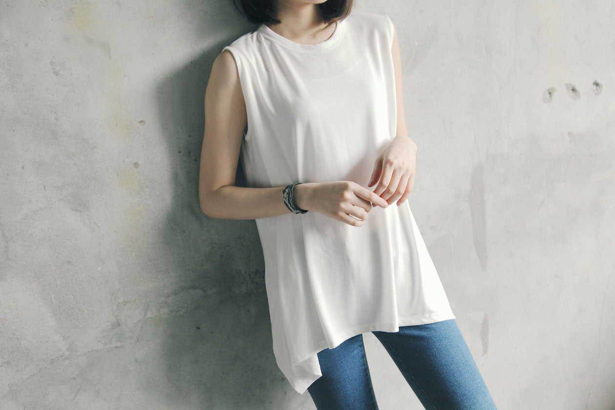 不規則下擺長背心(兩色)