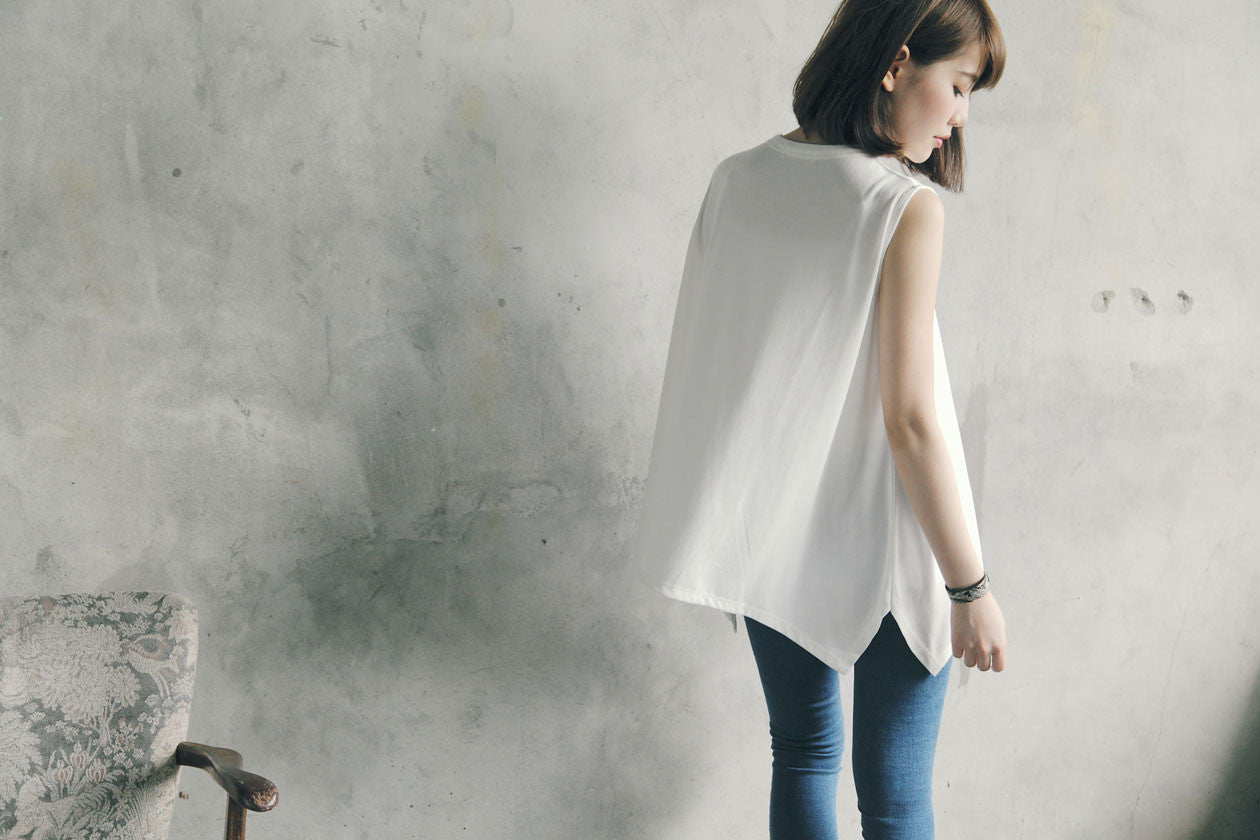 不規則下擺長背心(兩色)