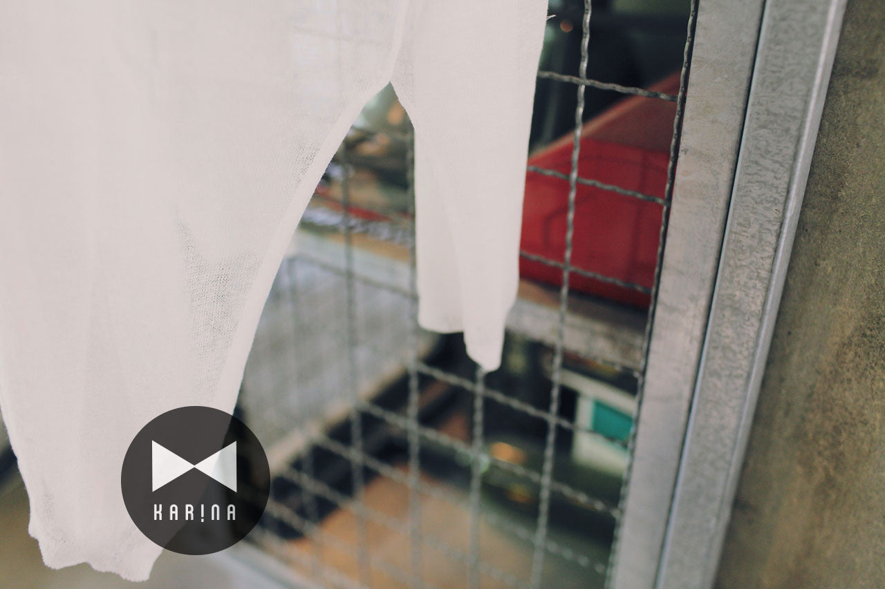 白色薄透寬鬆七分袖針織外套