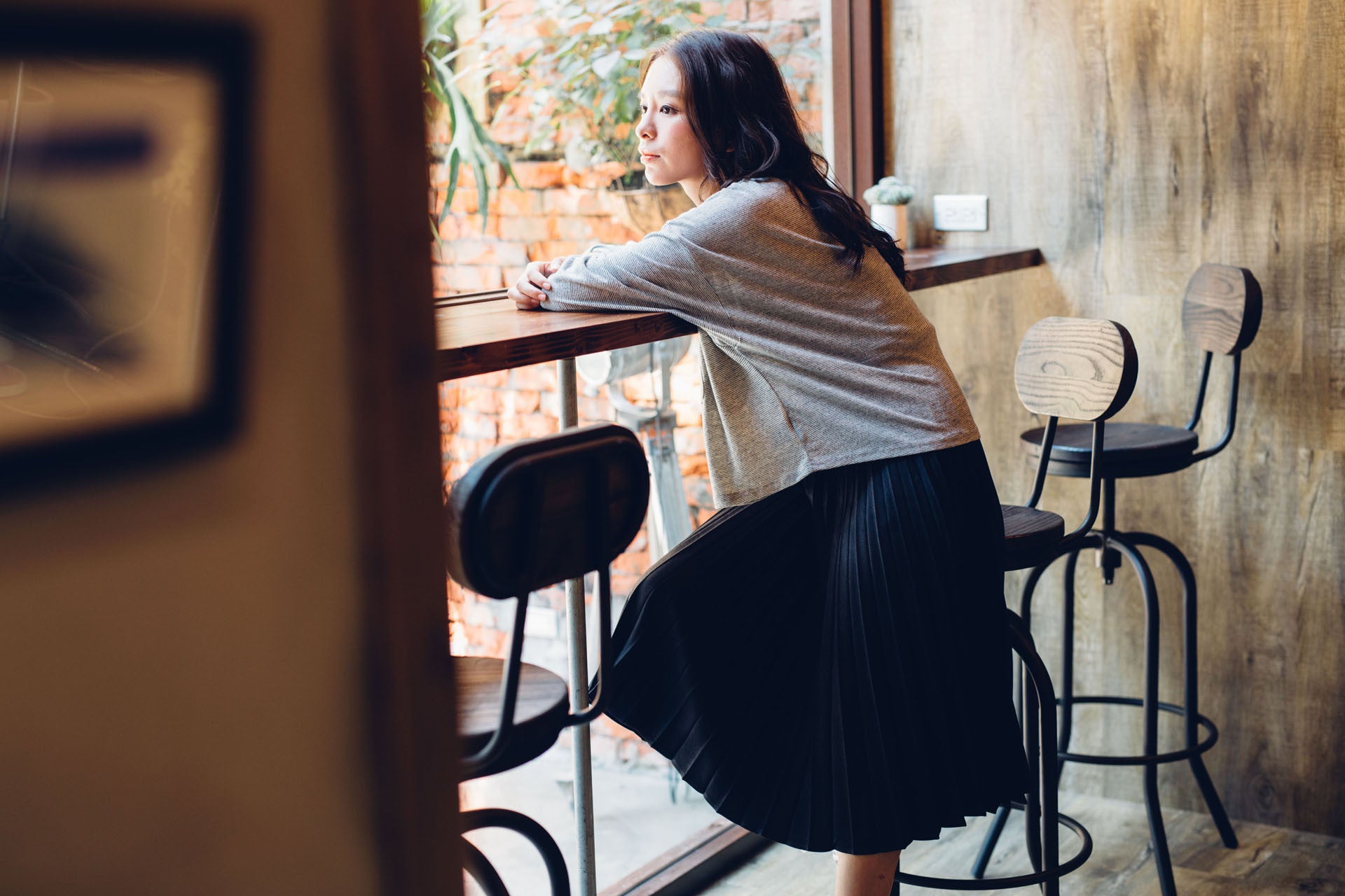 隨性寬版長袖上衣(兩色)