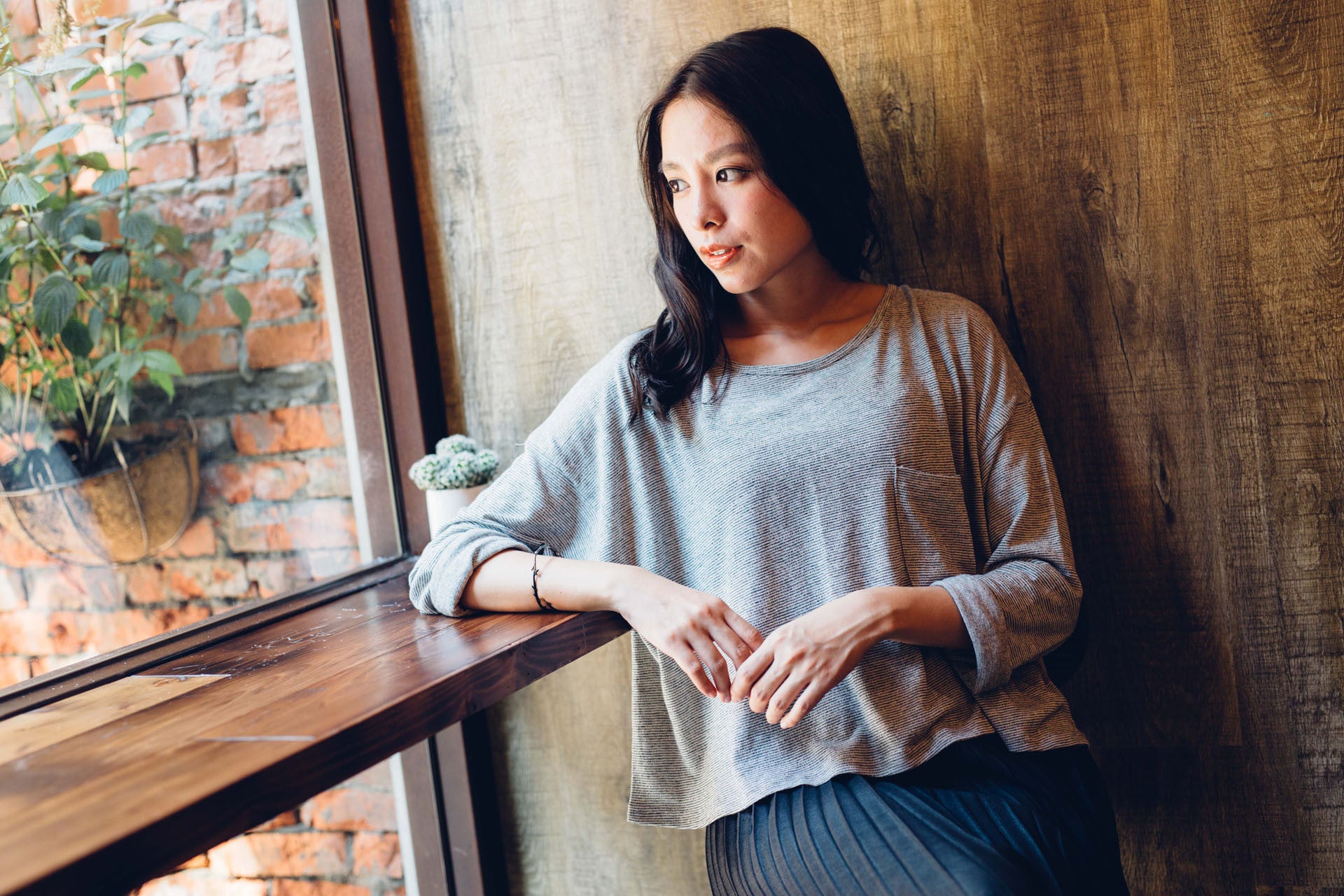 隨性寬版長袖上衣(兩色)