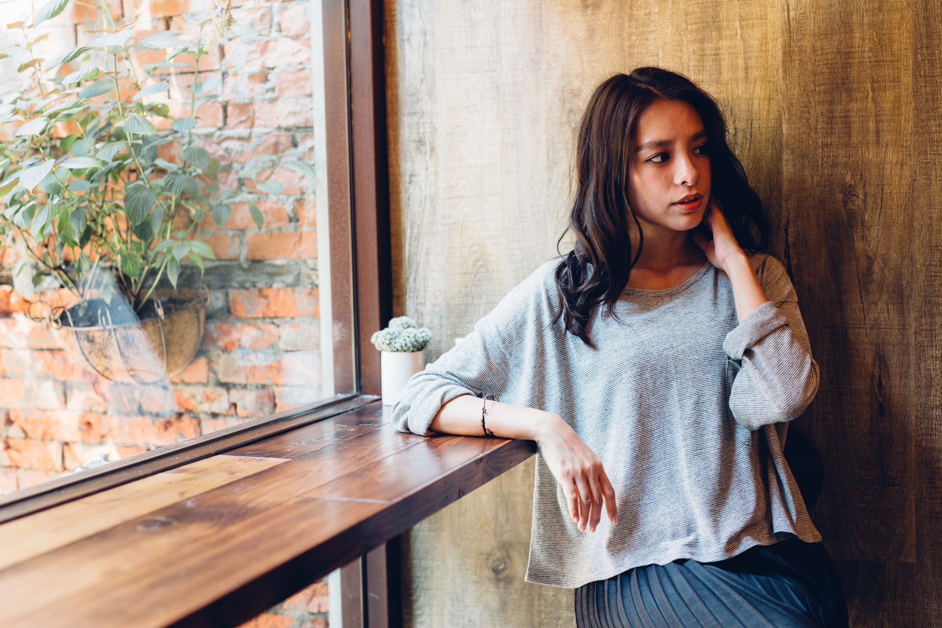 隨性寬版長袖上衣(兩色)