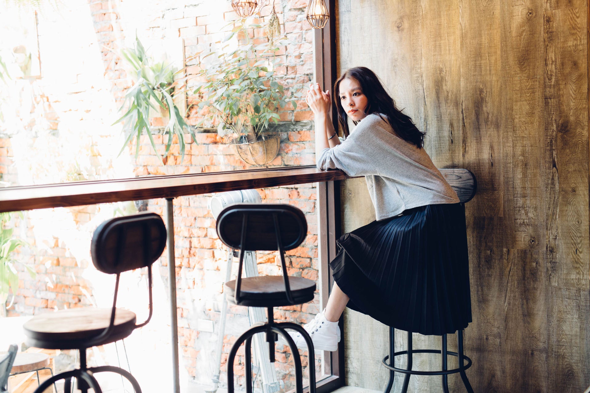 隨性寬版長袖上衣(兩色)