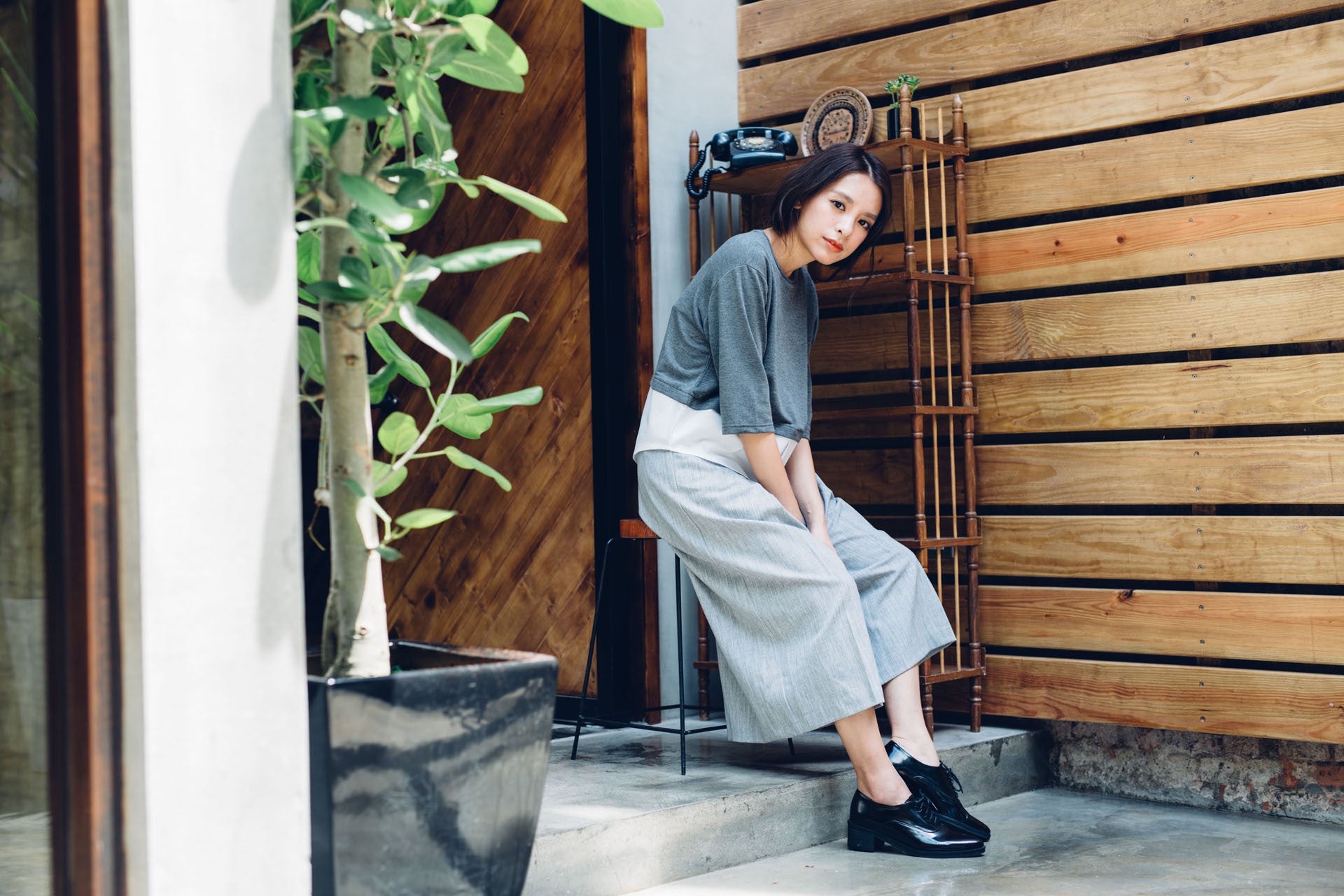 雙活褶八分寬褲(兩色)