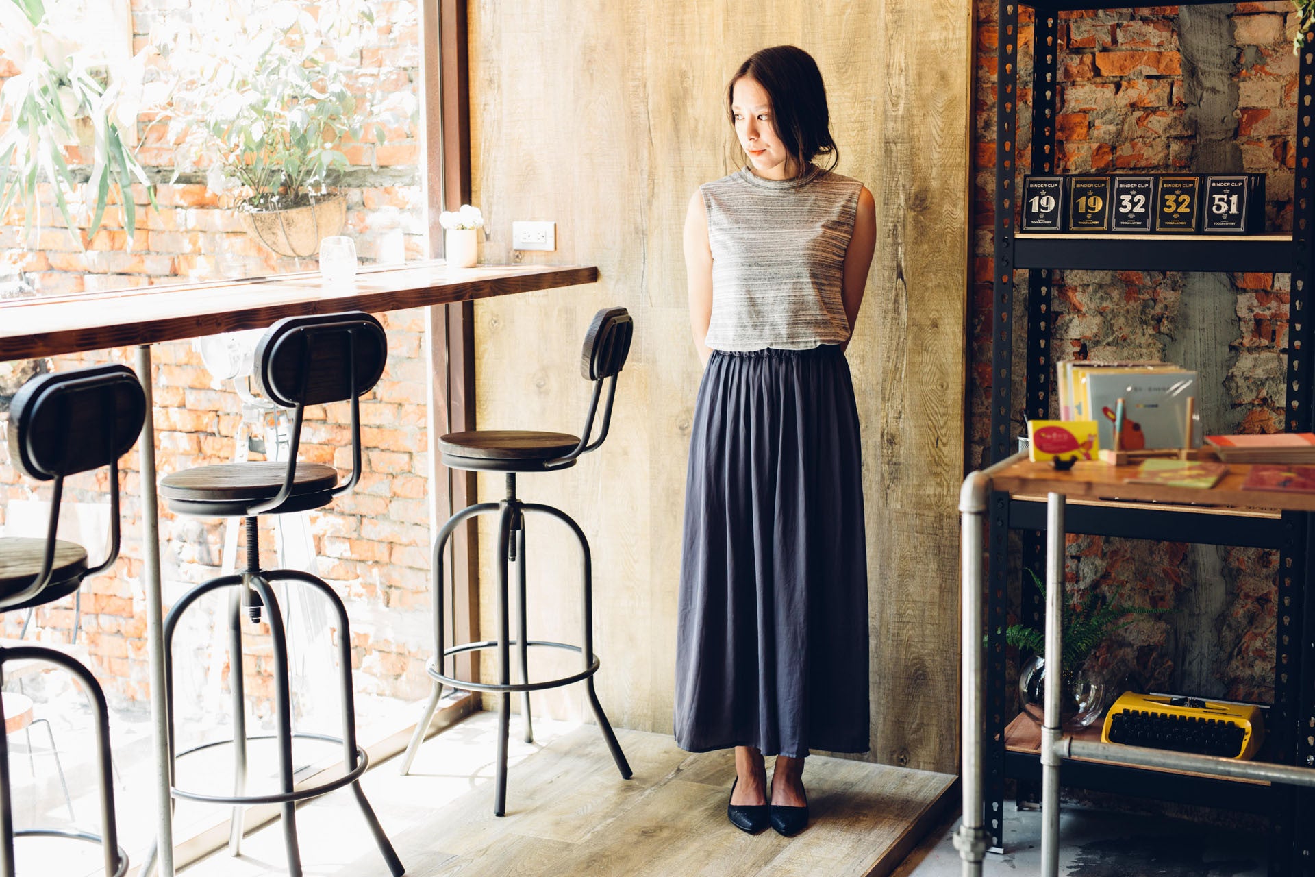 鐵灰飄逸涼感褲裙