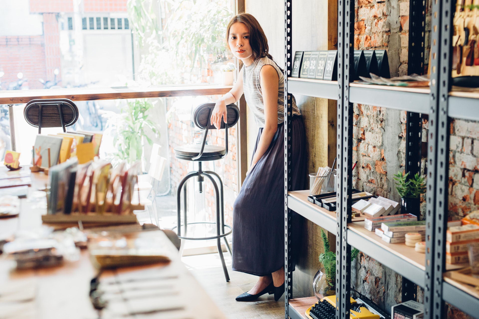 鐵灰飄逸涼感褲裙