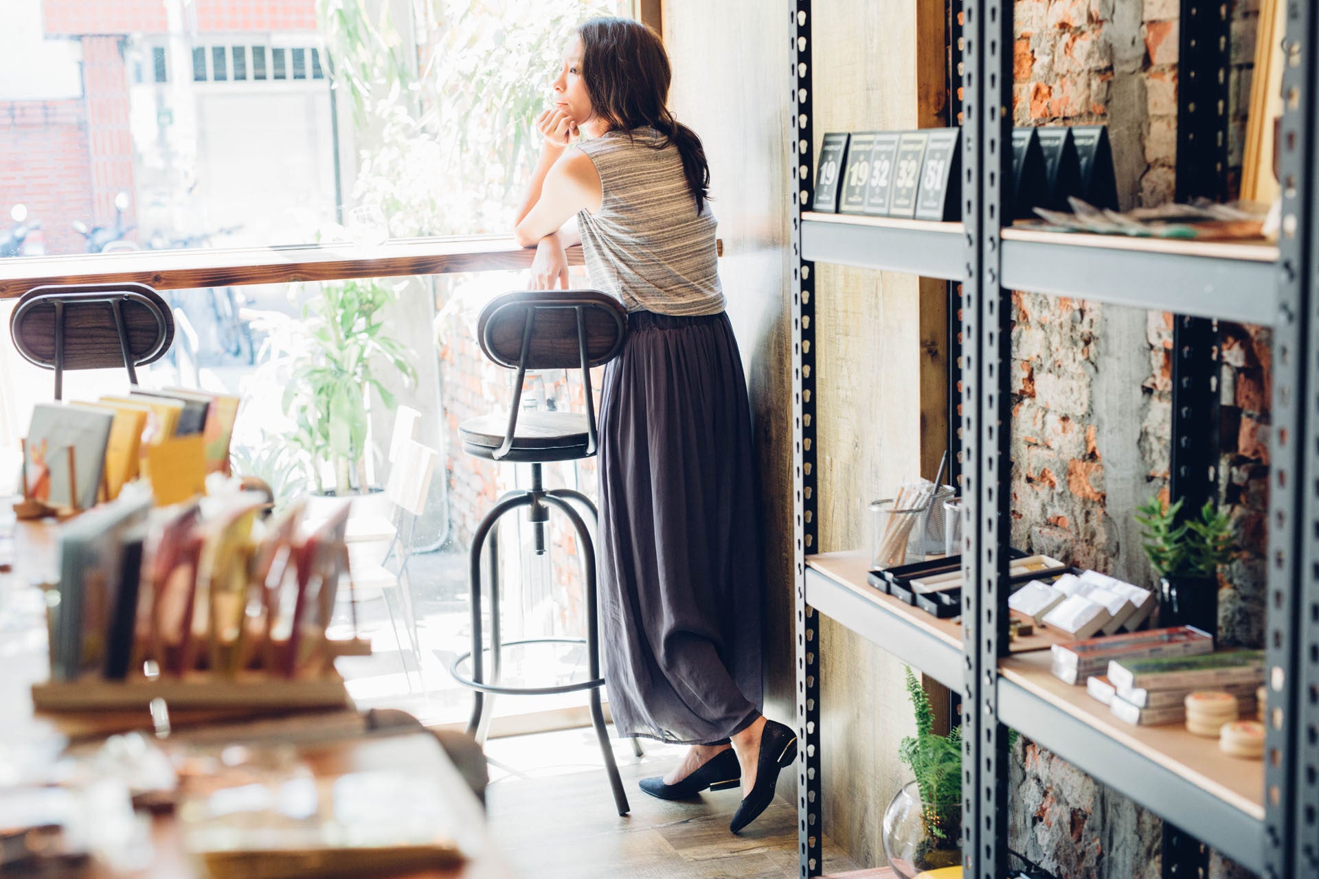 鐵灰飄逸涼感褲裙