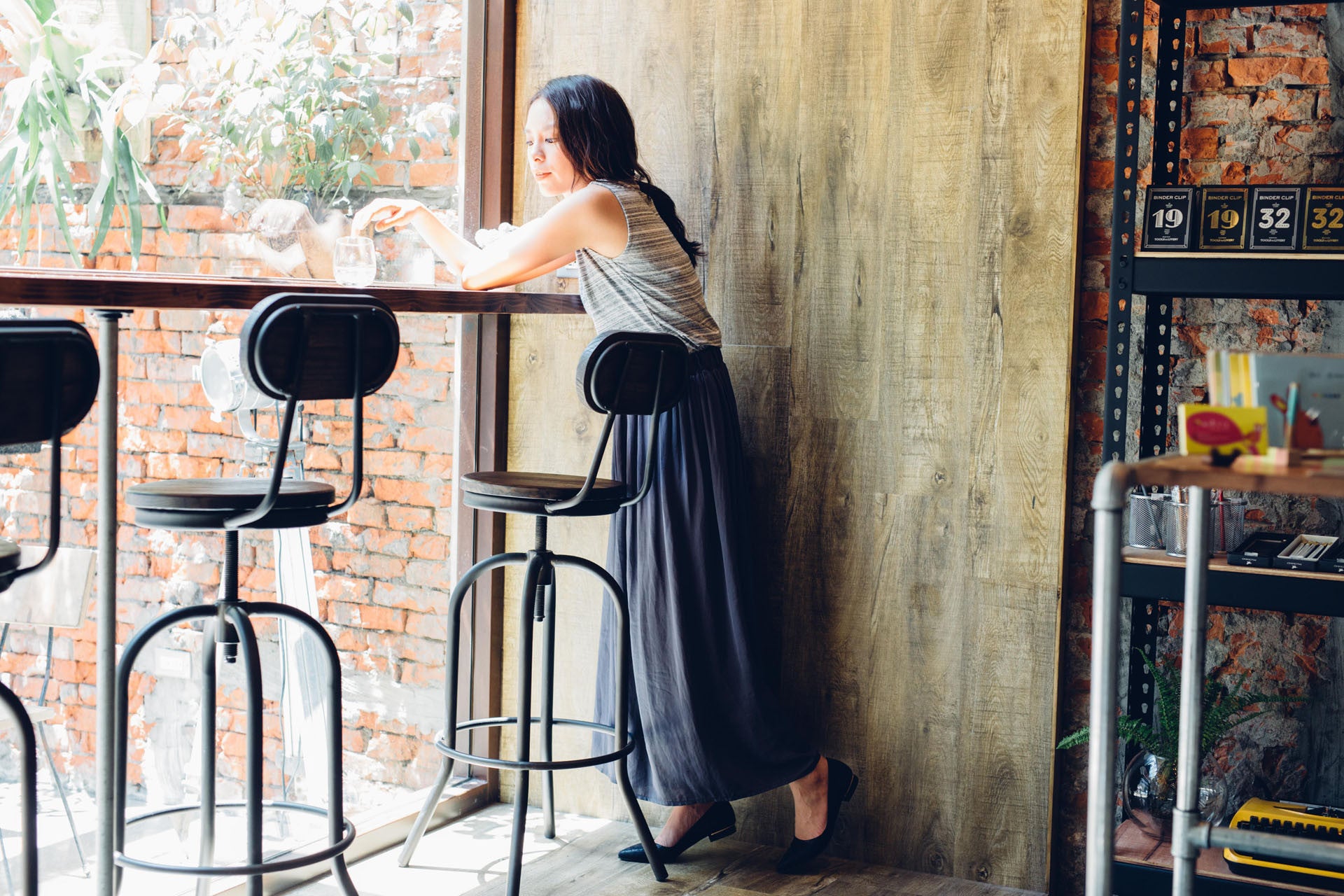 鐵灰飄逸涼感褲裙