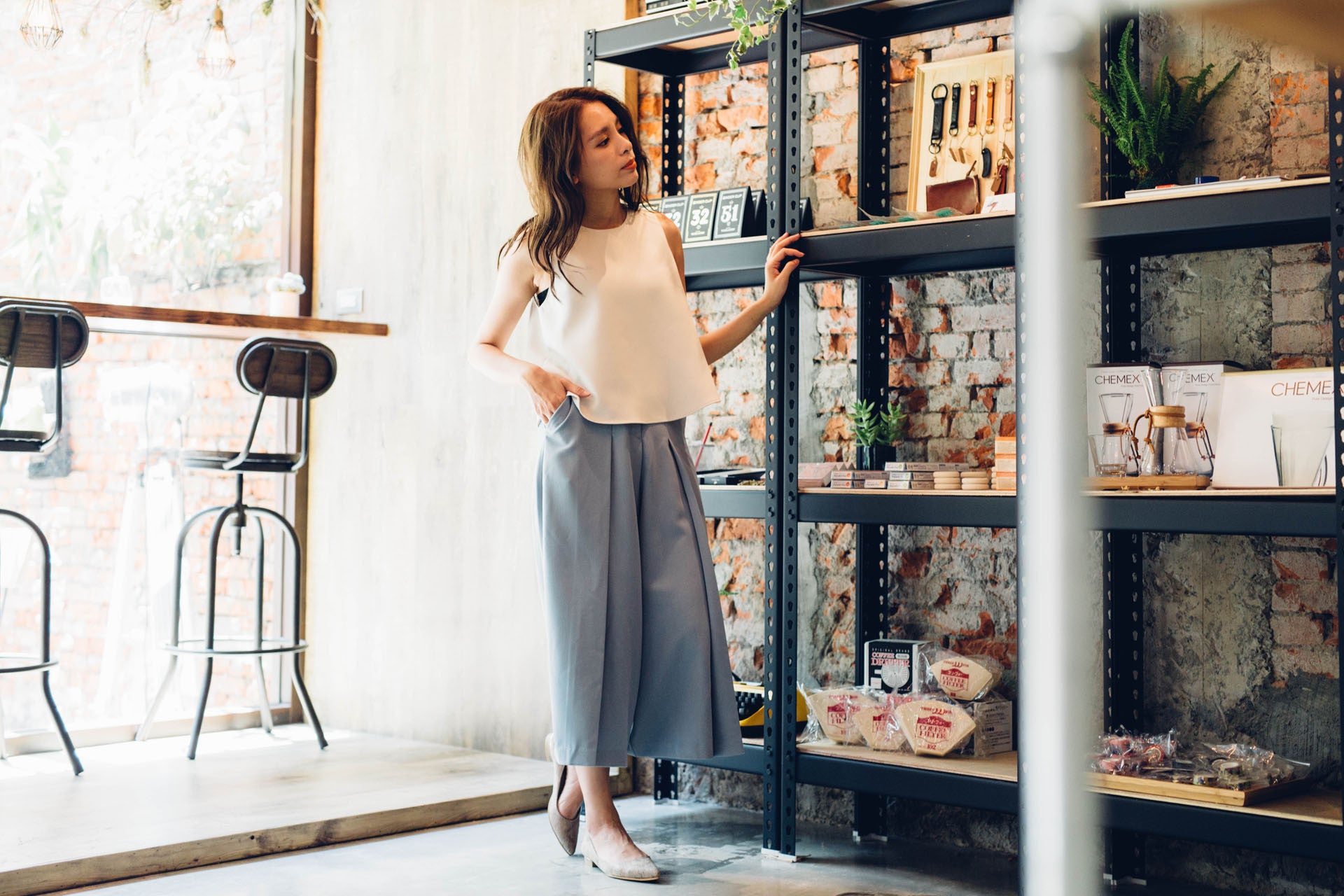 雙活褶八分寬褲(兩色)