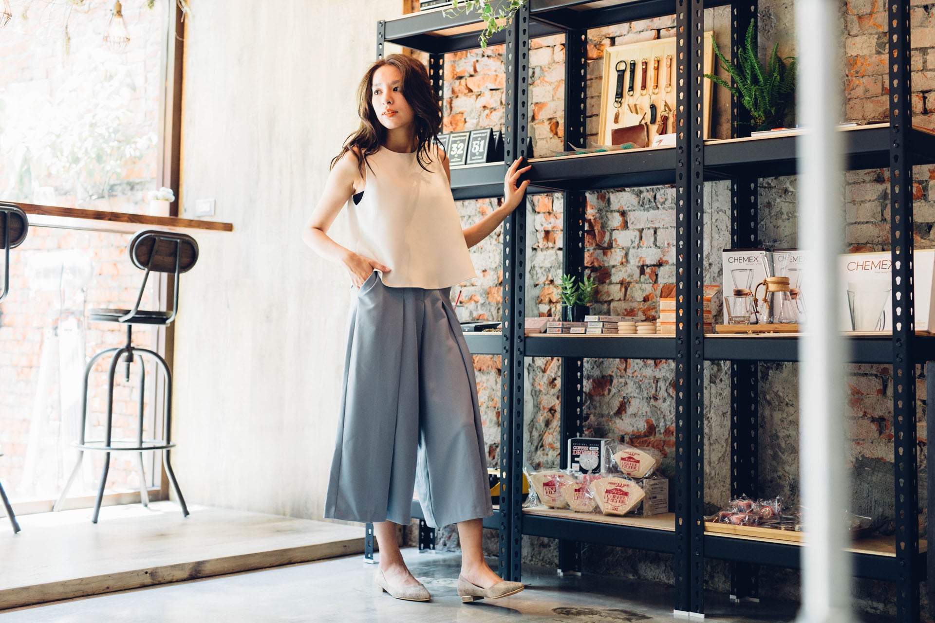 雙活褶八分寬褲(兩色)