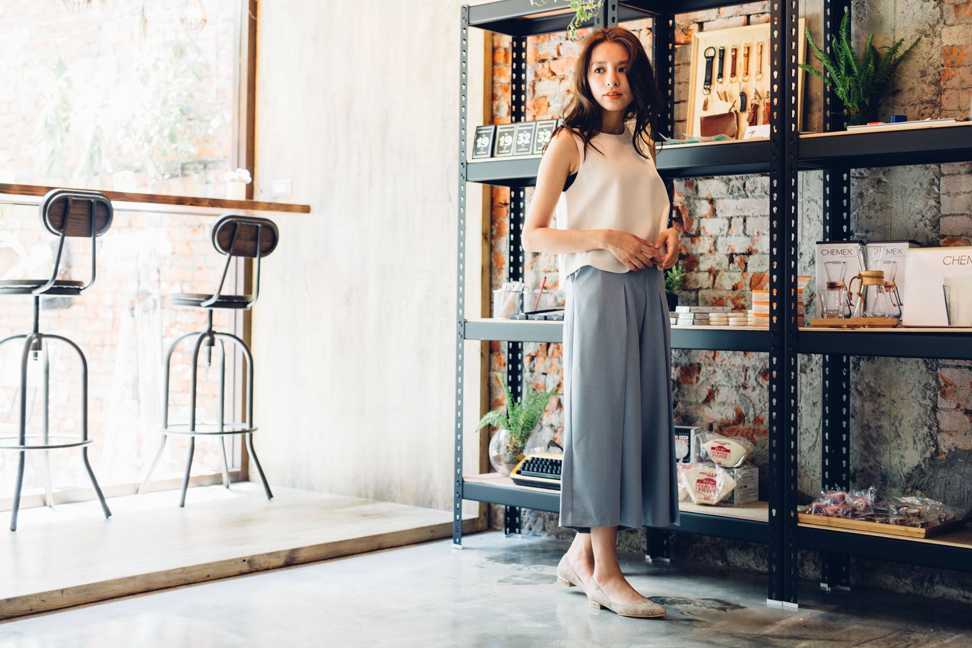 雙活褶八分寬褲(兩色)