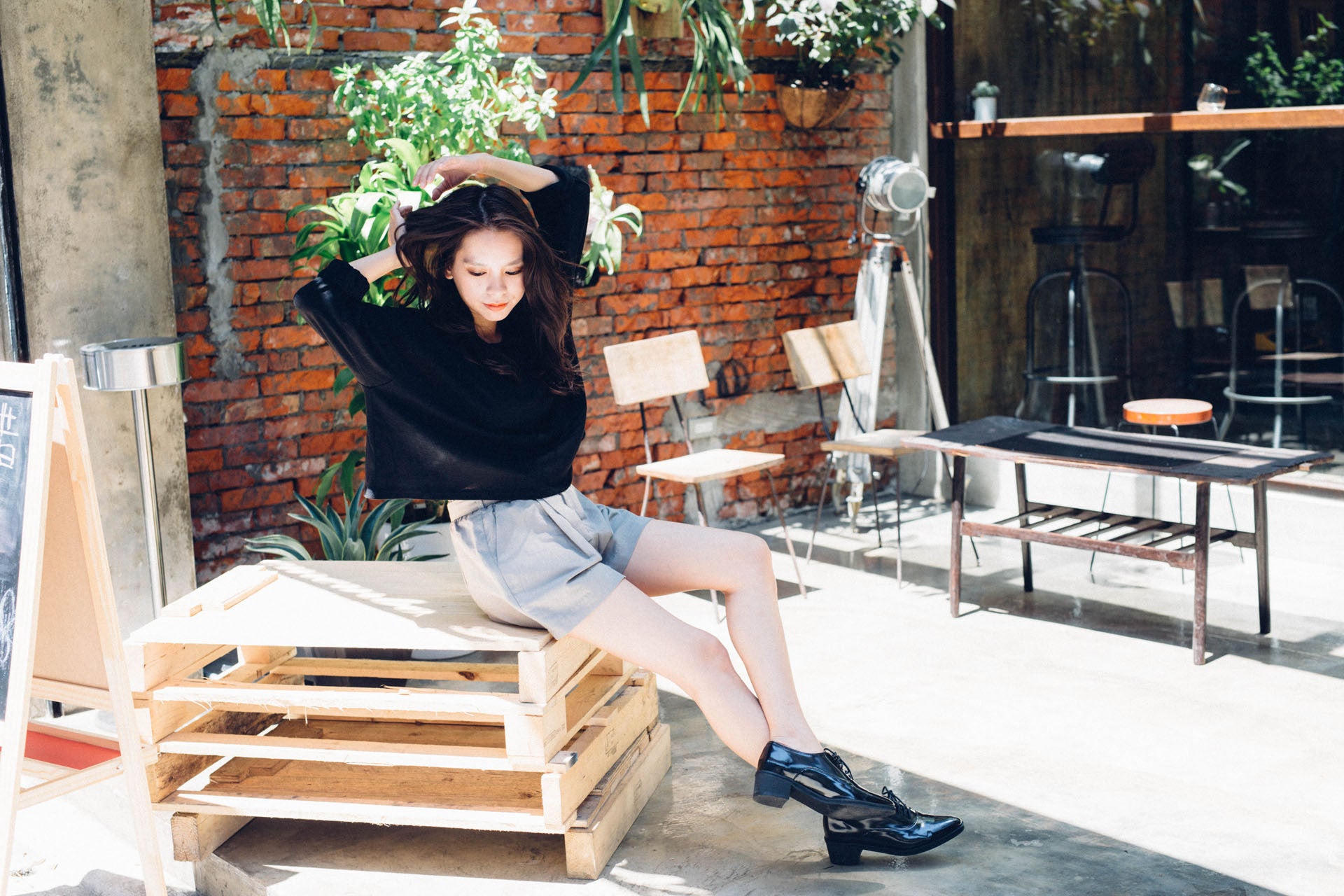 隨性寬版長袖上衣(兩色)