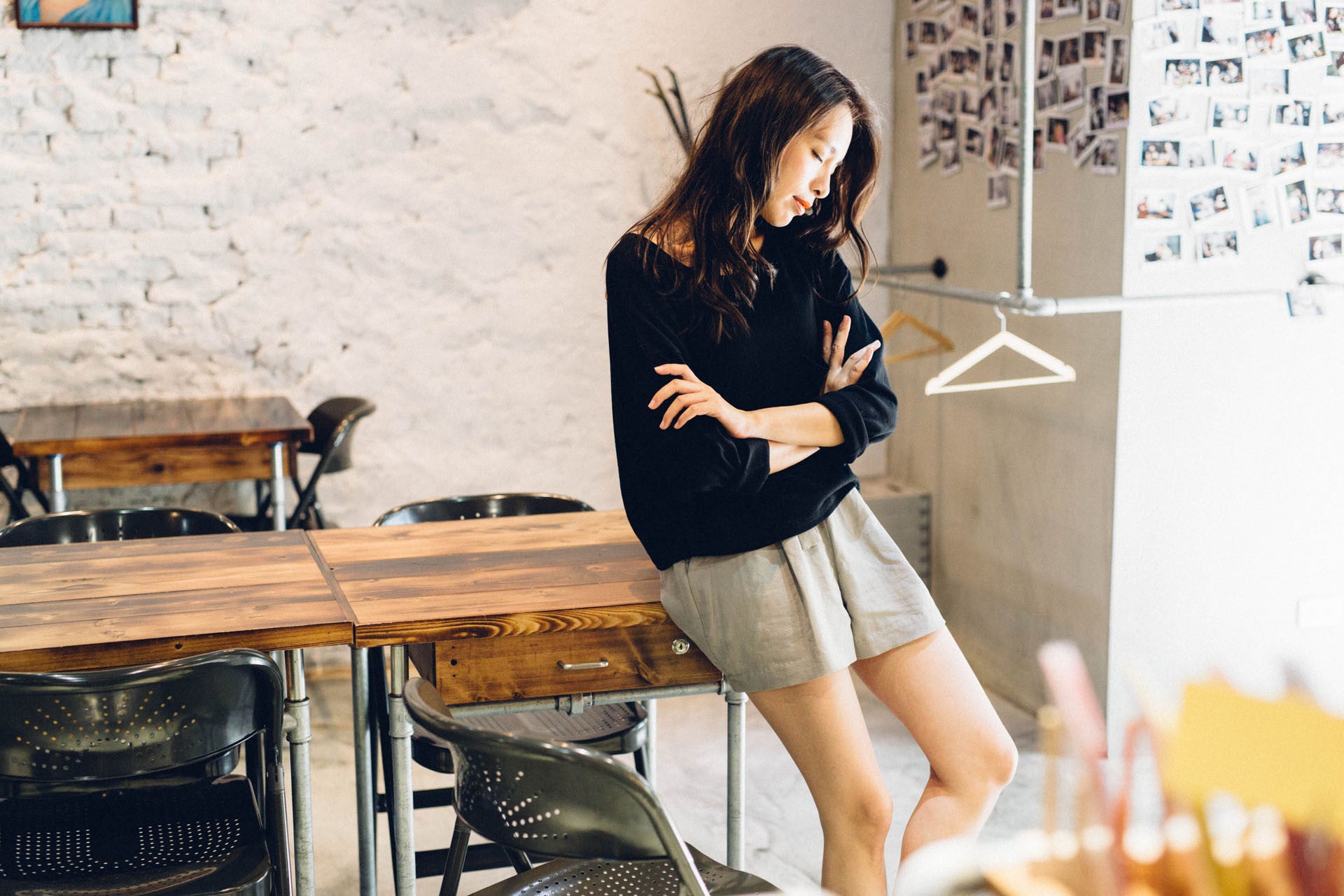 隨性寬版長袖上衣(兩色)