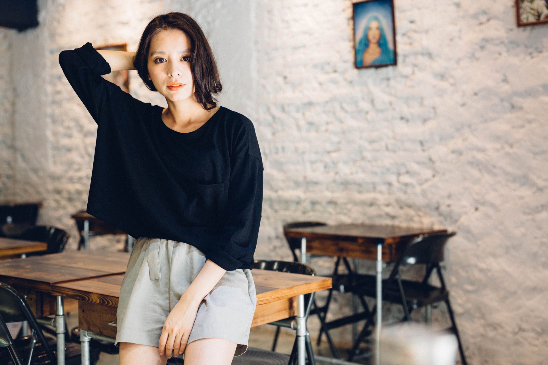 隨性寬版長袖上衣(兩色)