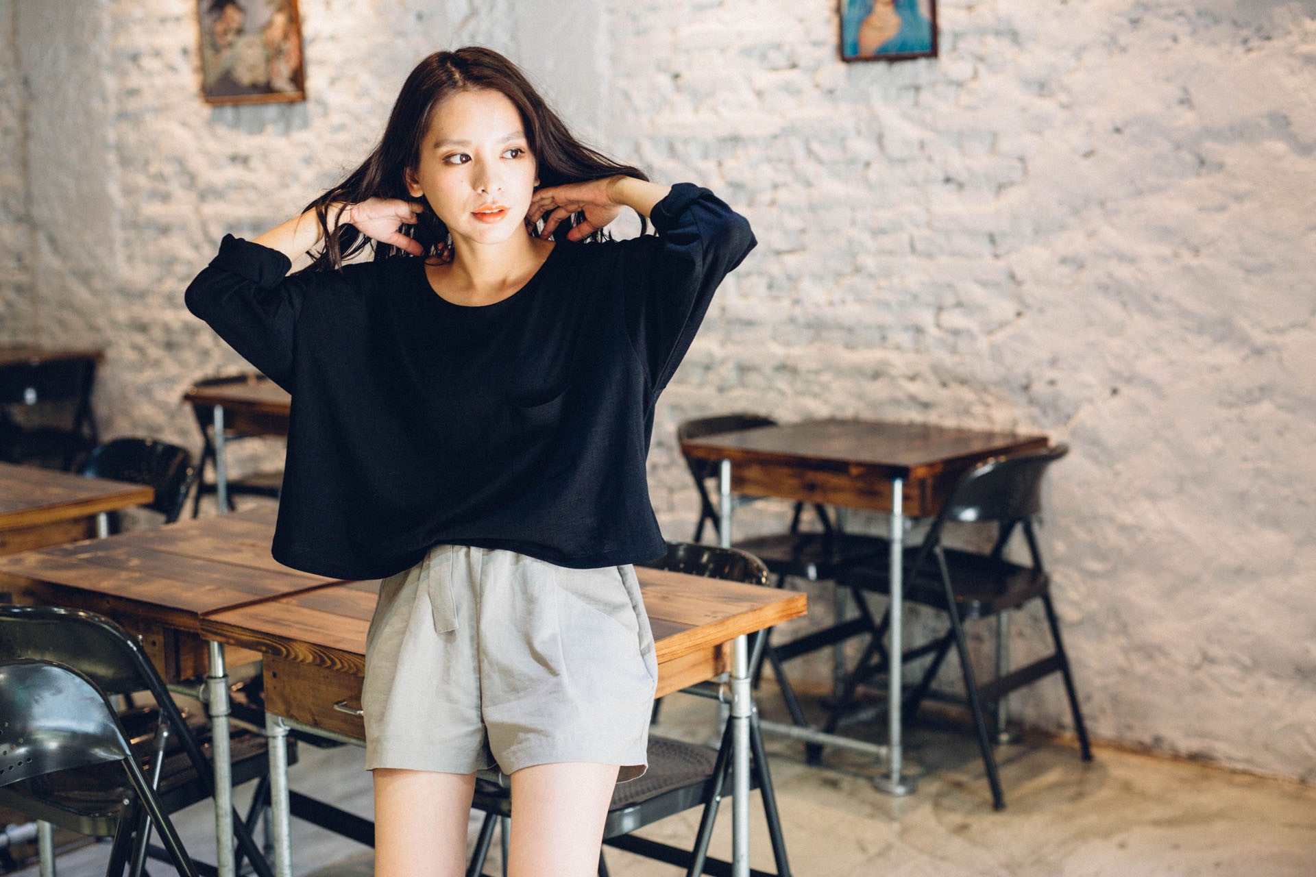 隨性寬版長袖上衣(兩色)