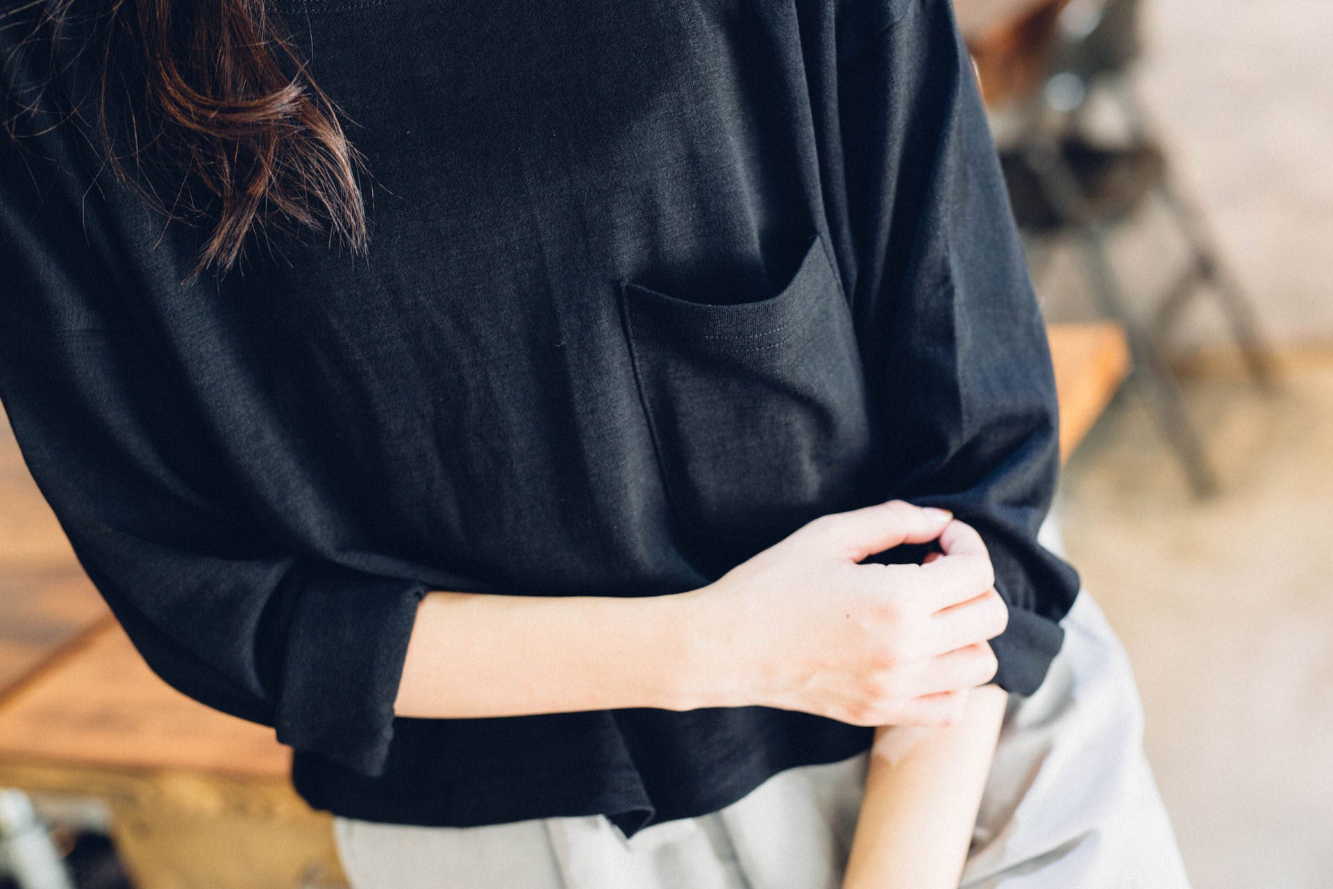 隨性寬版長袖上衣(兩色)