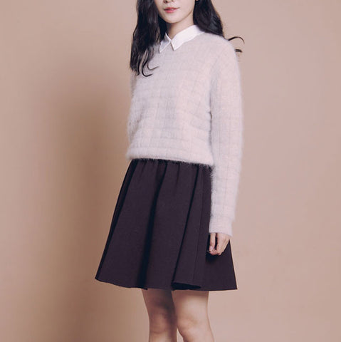 打摺極挺短圓裙