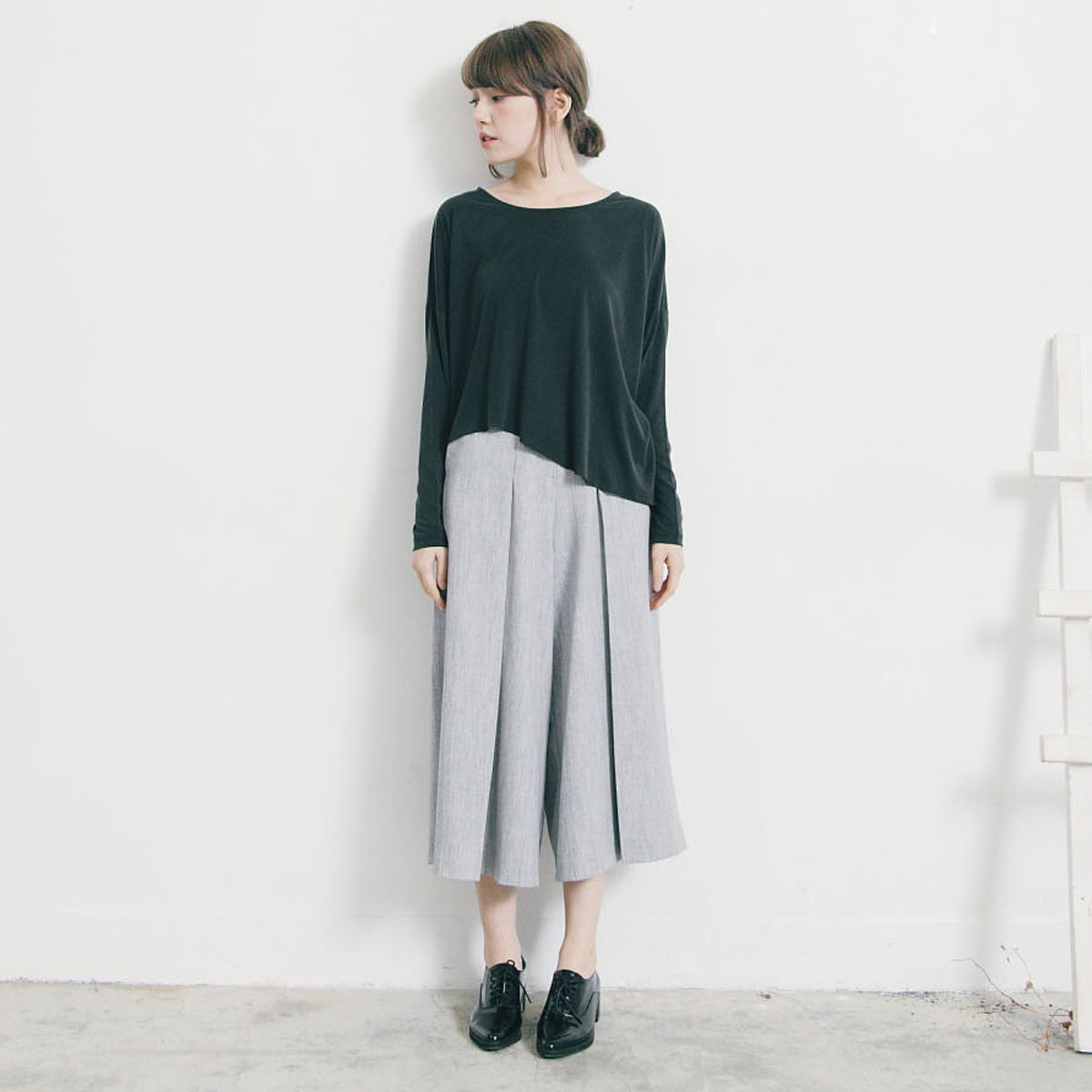 雙活褶八分寬褲(兩色)