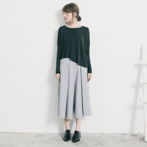 雙活褶八分寬褲(兩色)