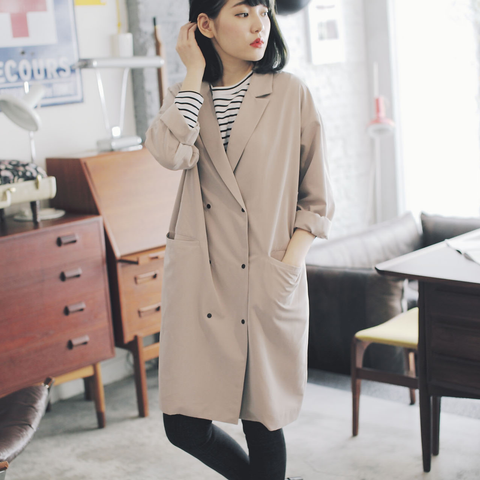 小排扣蜜絨薄風衣