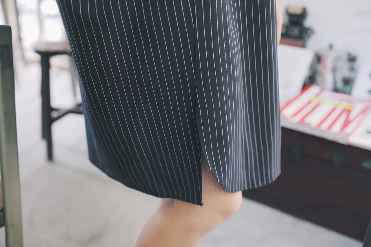 條紋襯衫式洋裝