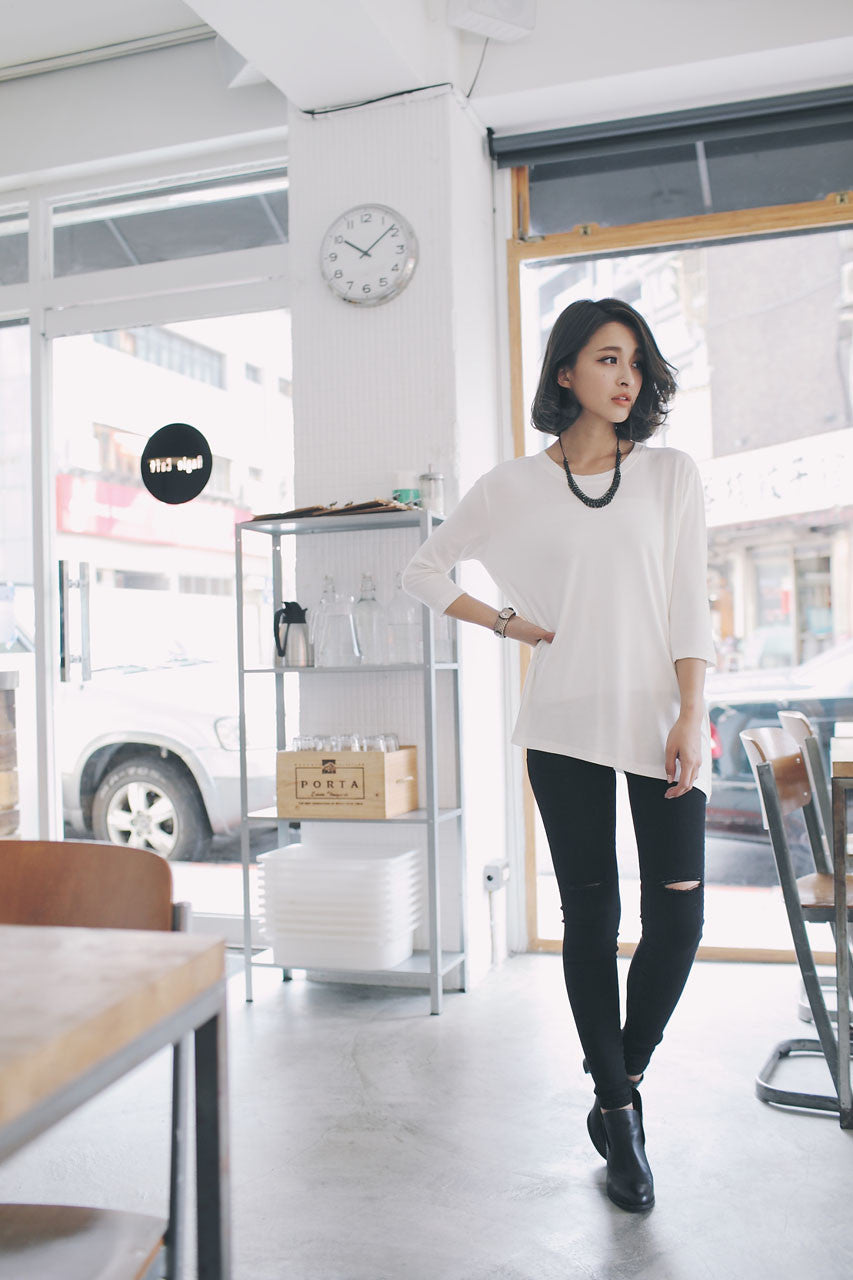 柔軟七分袖上衣(兩色)