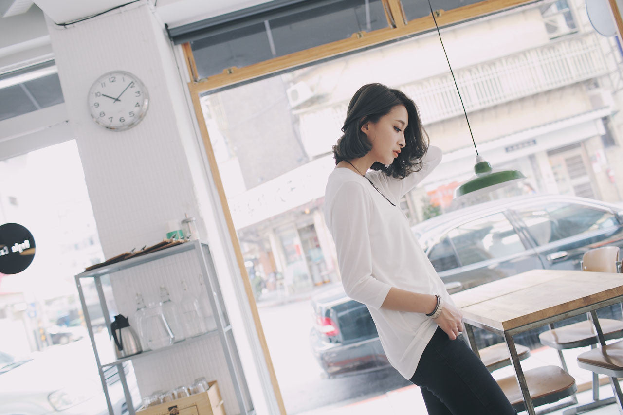 柔軟七分袖上衣(兩色)