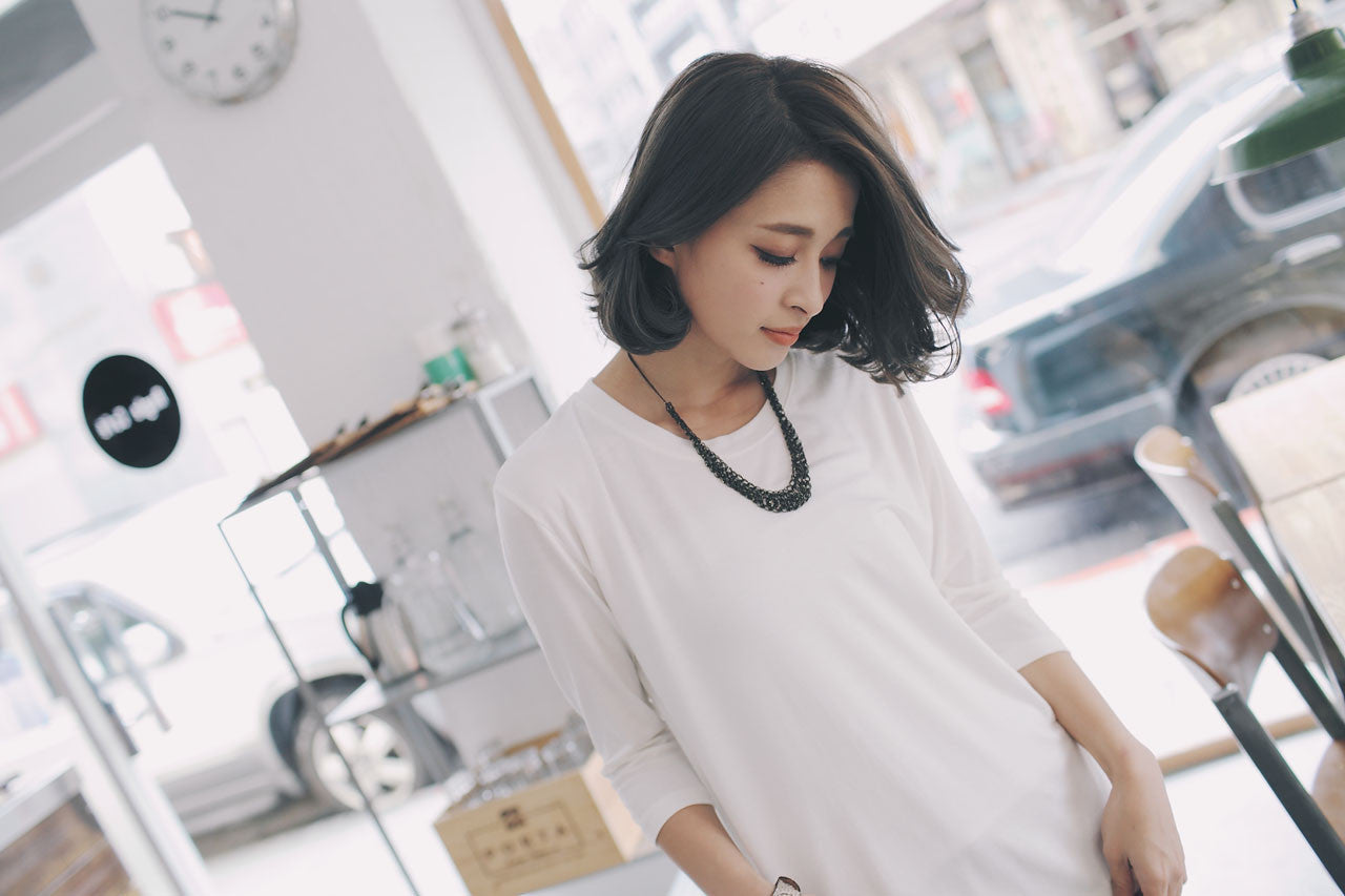 柔軟七分袖上衣(兩色)