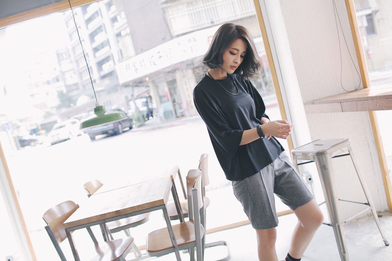 素面寬袖上衣(兩色)