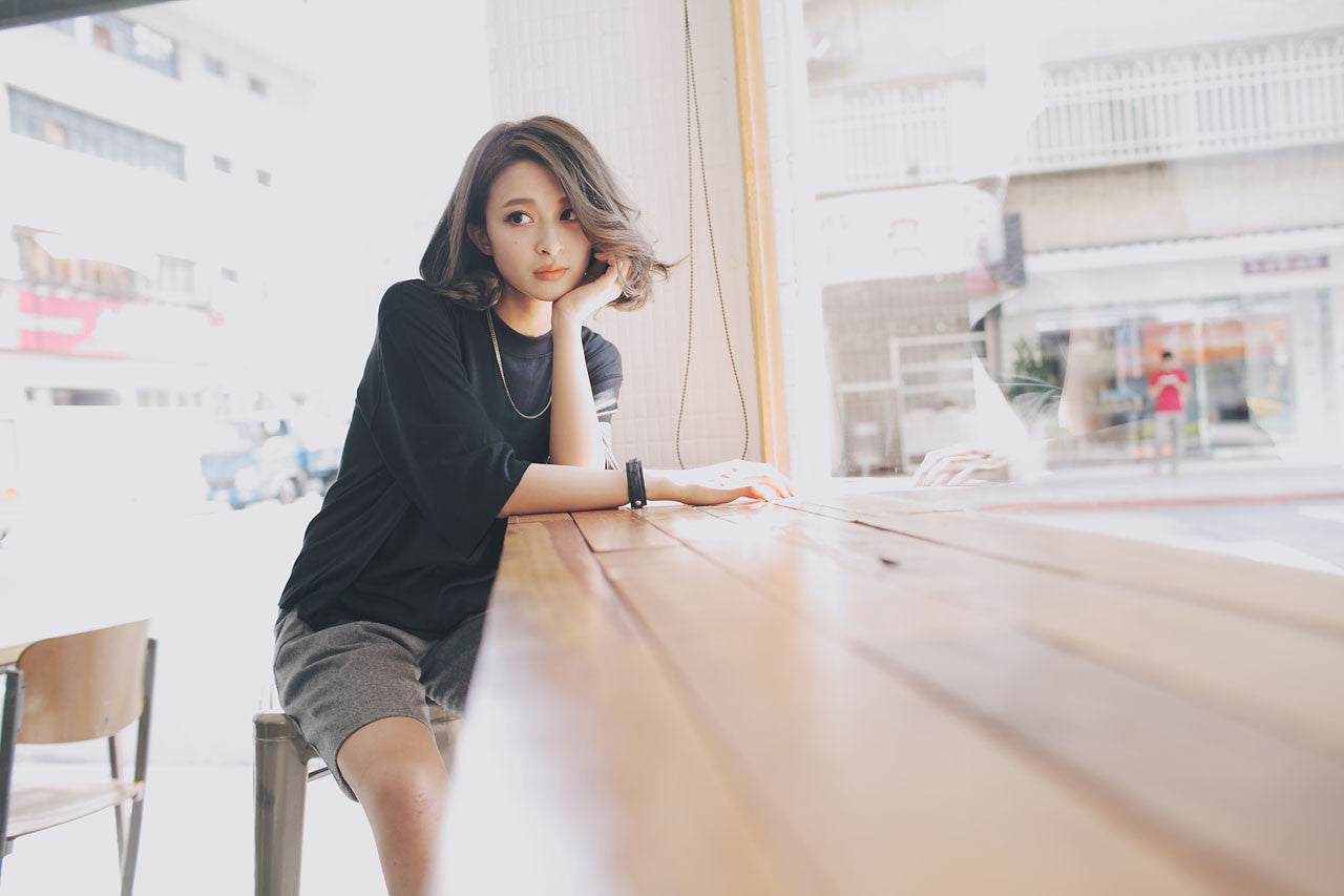 素面寬袖上衣(兩色)