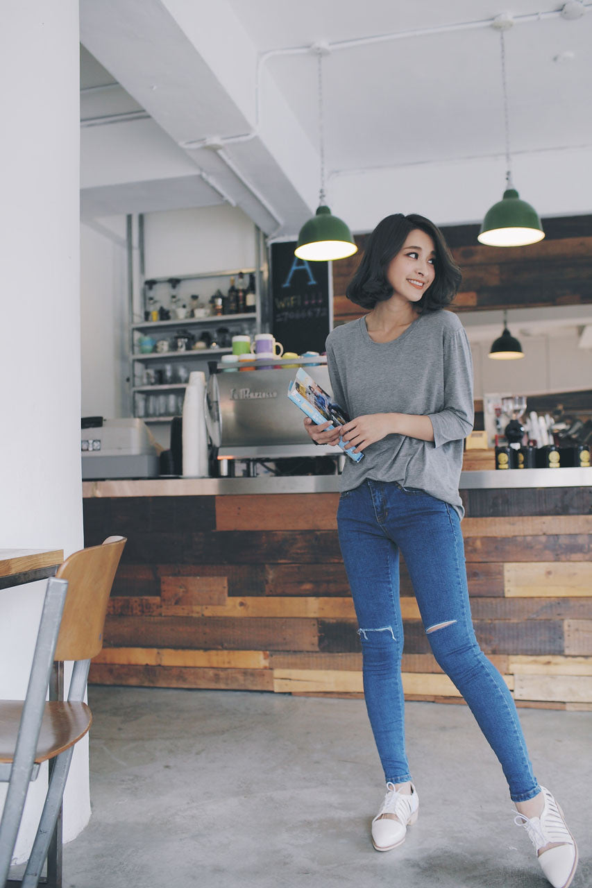 柔軟七分袖上衣(兩色)