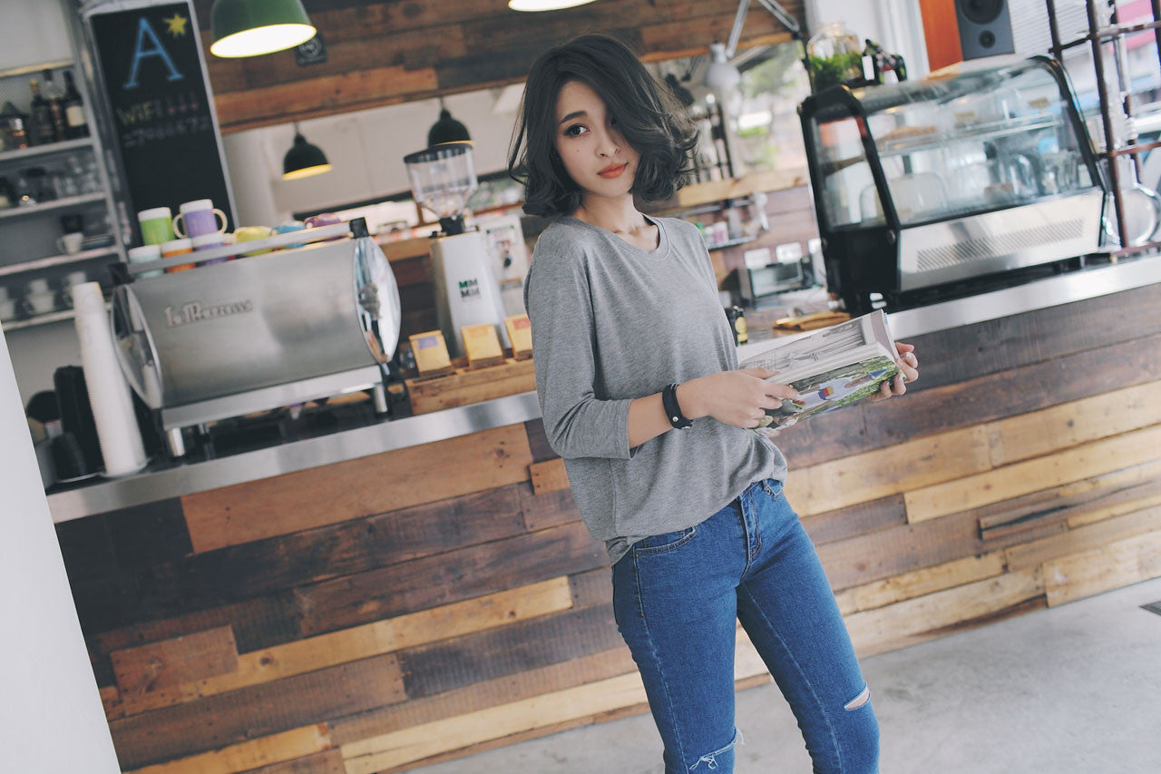 柔軟七分袖上衣(兩色)