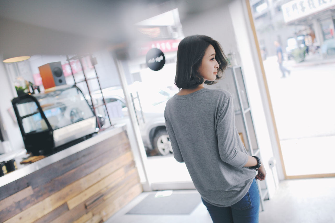 柔軟七分袖上衣(兩色)