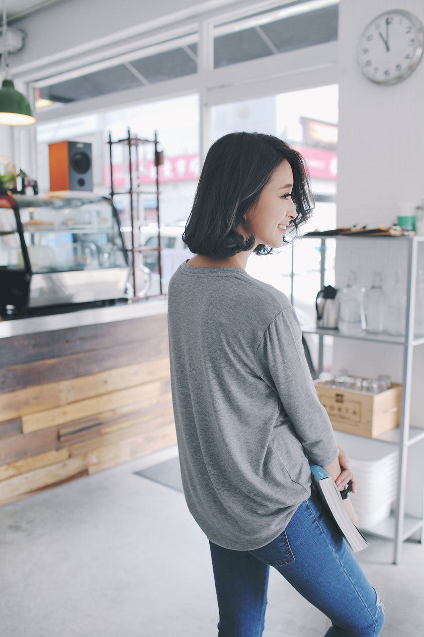 柔軟七分袖上衣(兩色)