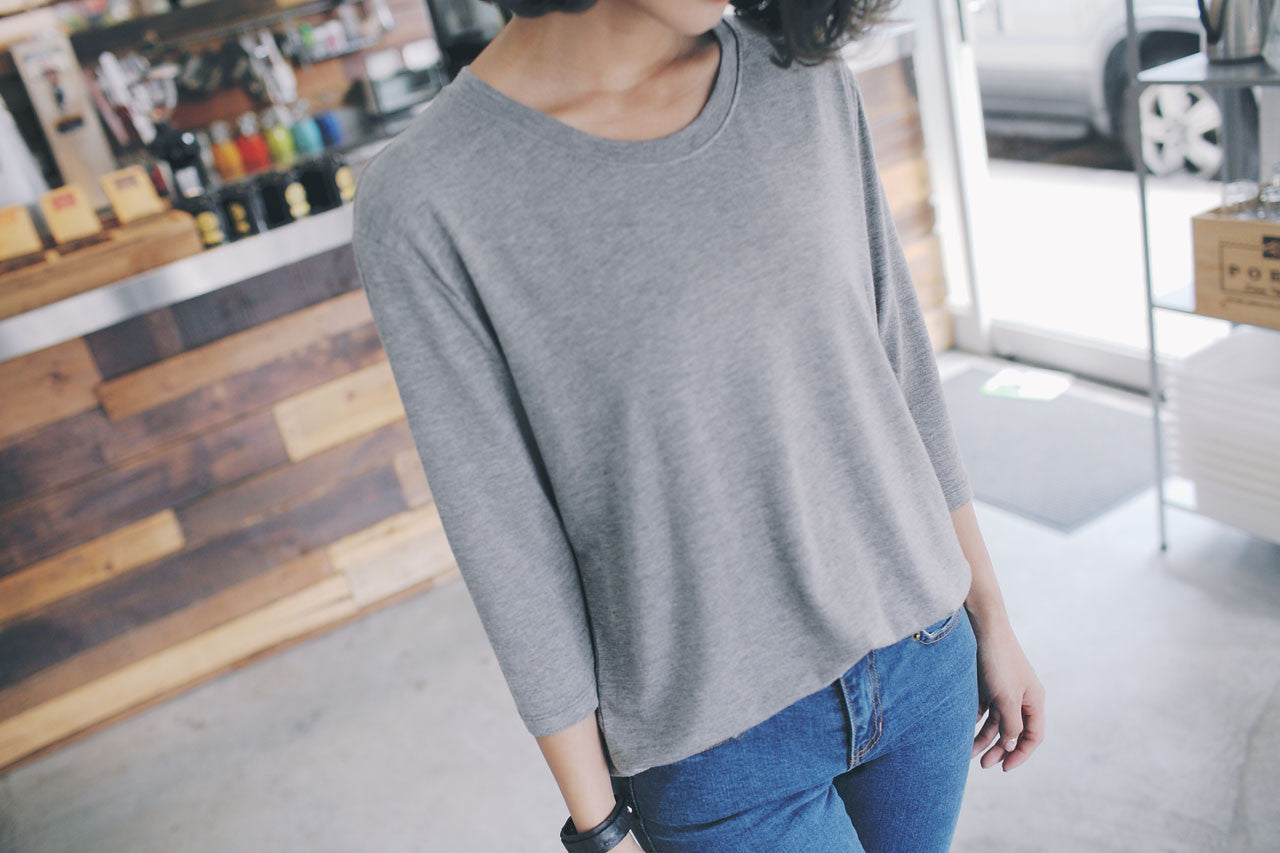 柔軟七分袖上衣(兩色)