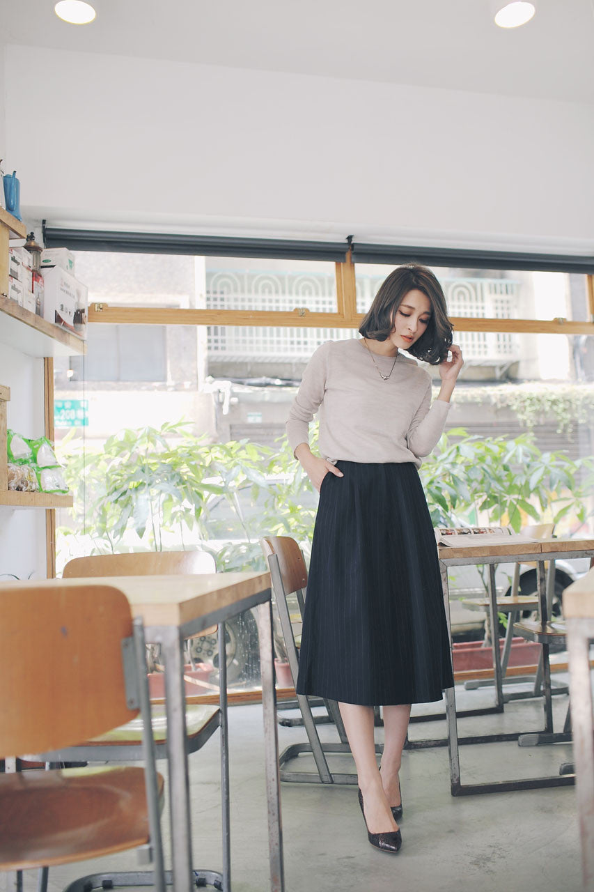 條紋七分寬褲(兩色)