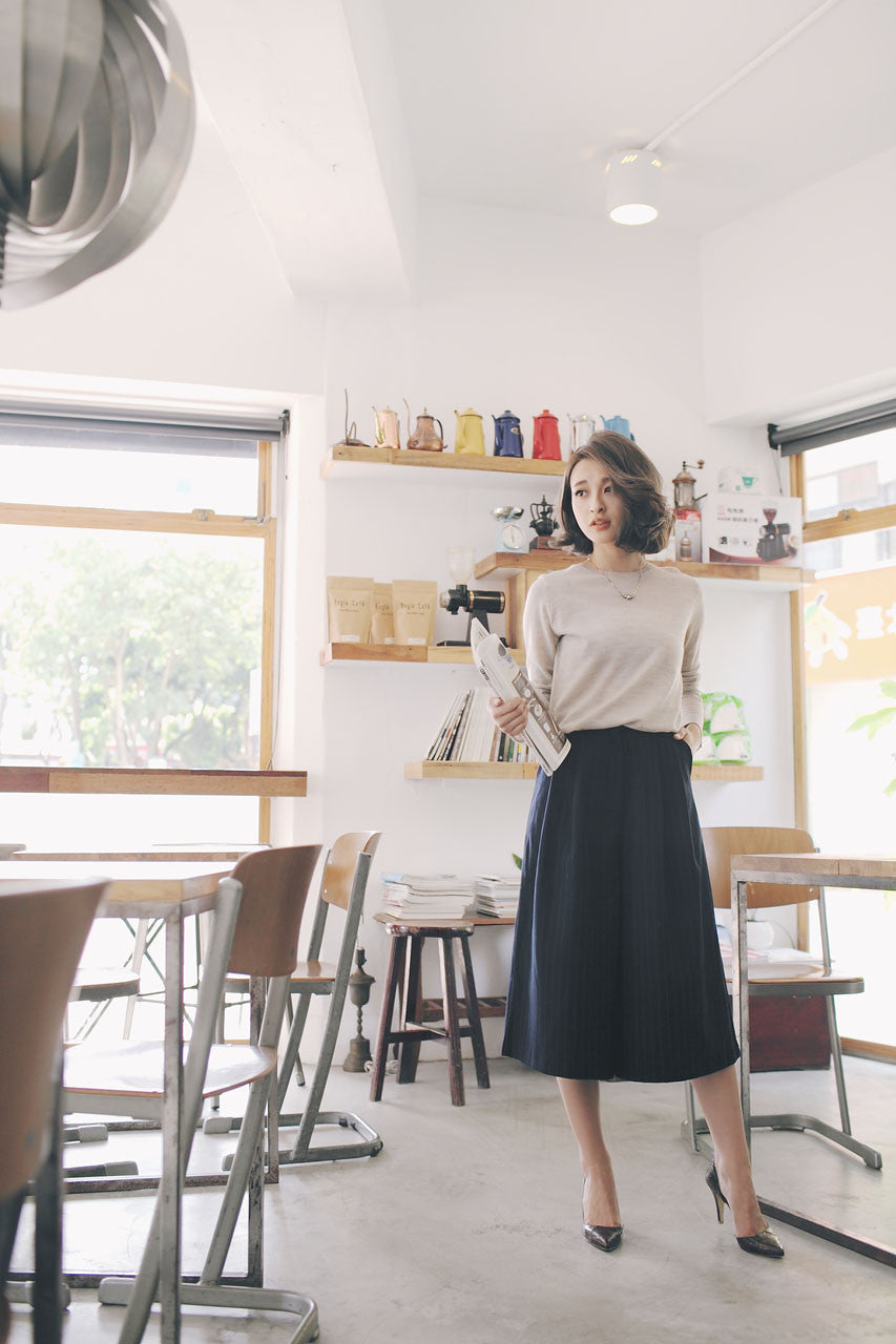 條紋七分寬褲(兩色)