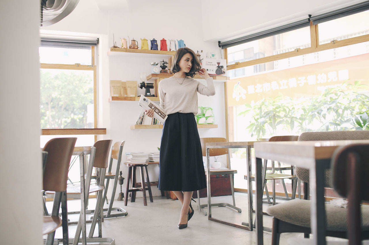 條紋七分寬褲(兩色)