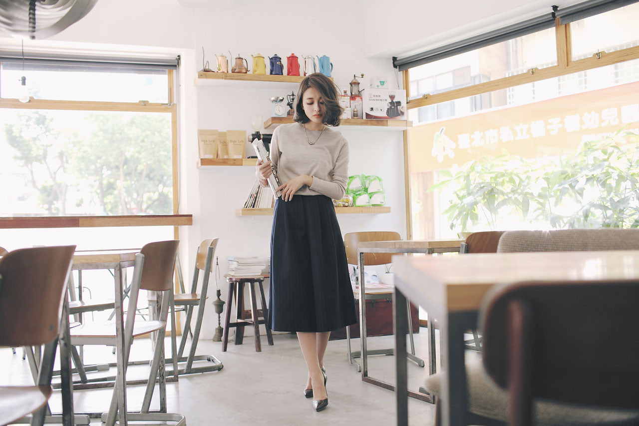 條紋七分寬褲(兩色)