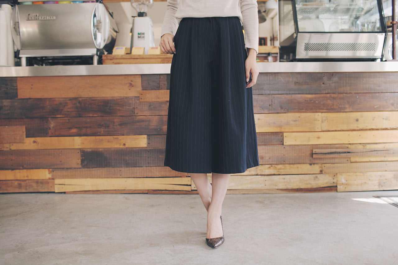 條紋七分寬褲(兩色)